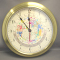 World Time Clock 14 In Brass